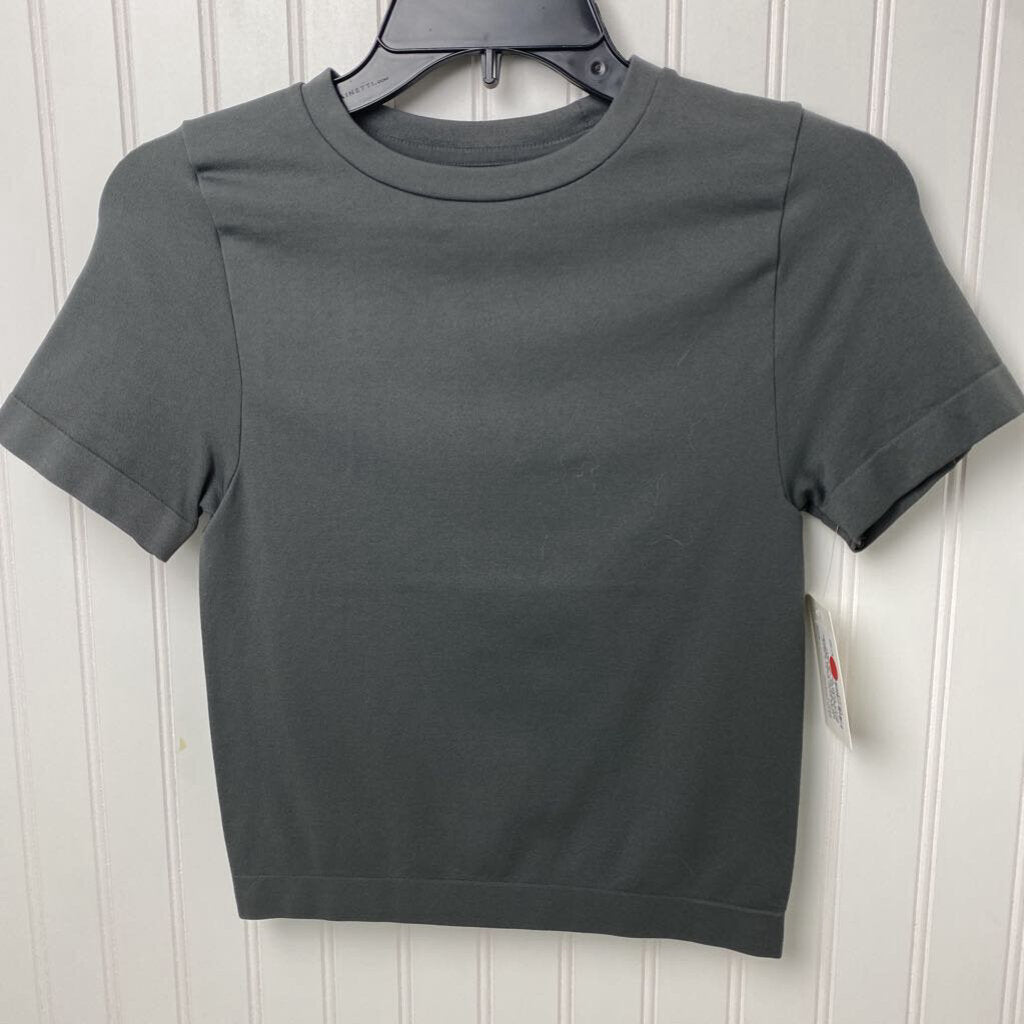 *S/S CROPPED SPANDEX BASIC TOP