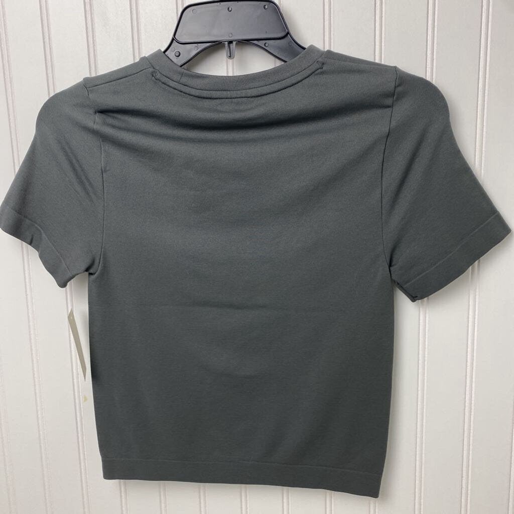 *S/S CROPPED SPANDEX BASIC TOP