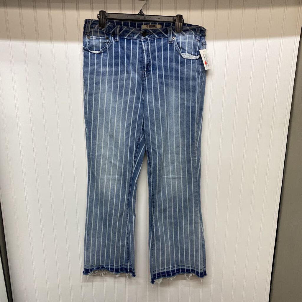HIGH RISE STRIPED JEANS