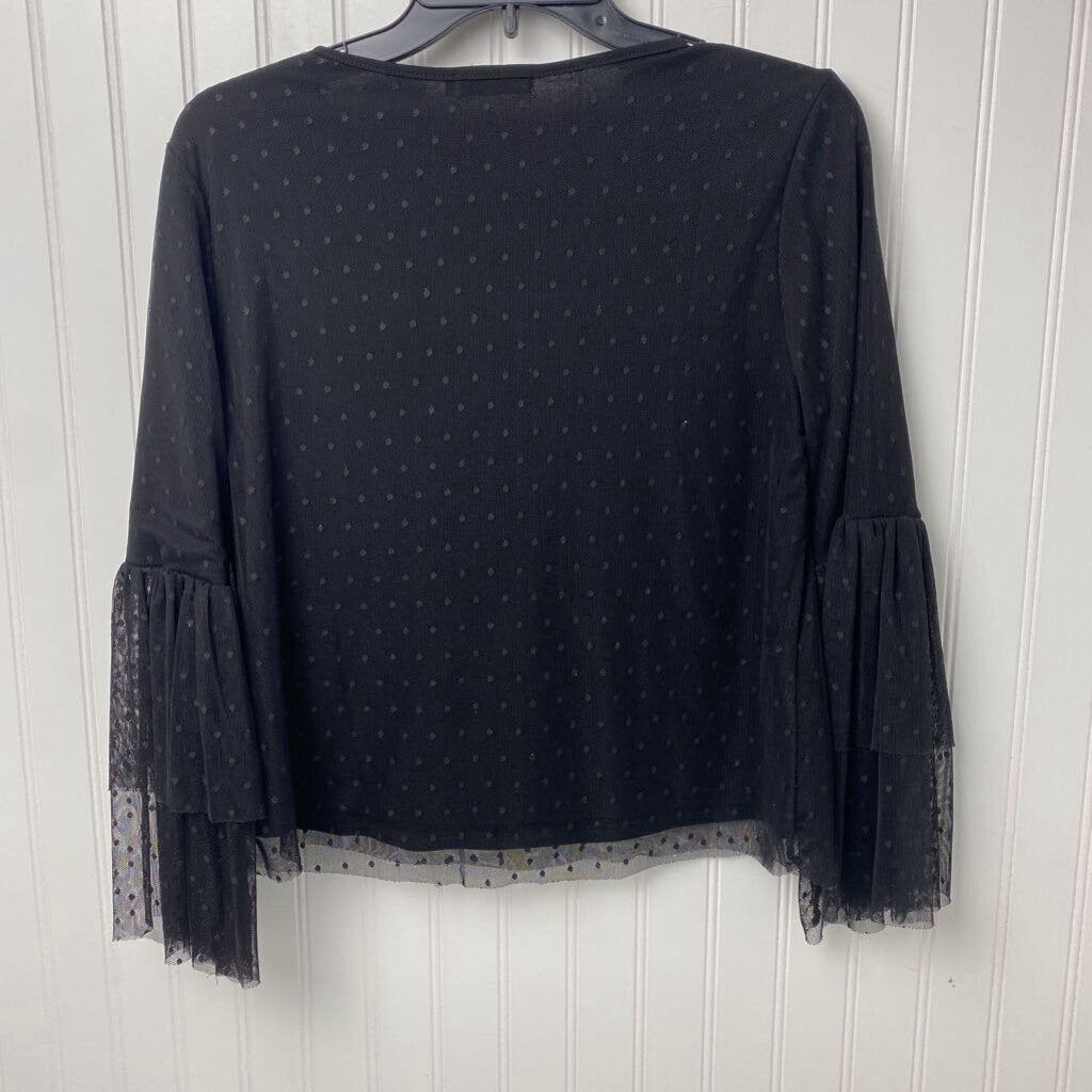 3/4 SLEEVE LINED MESH TOP
