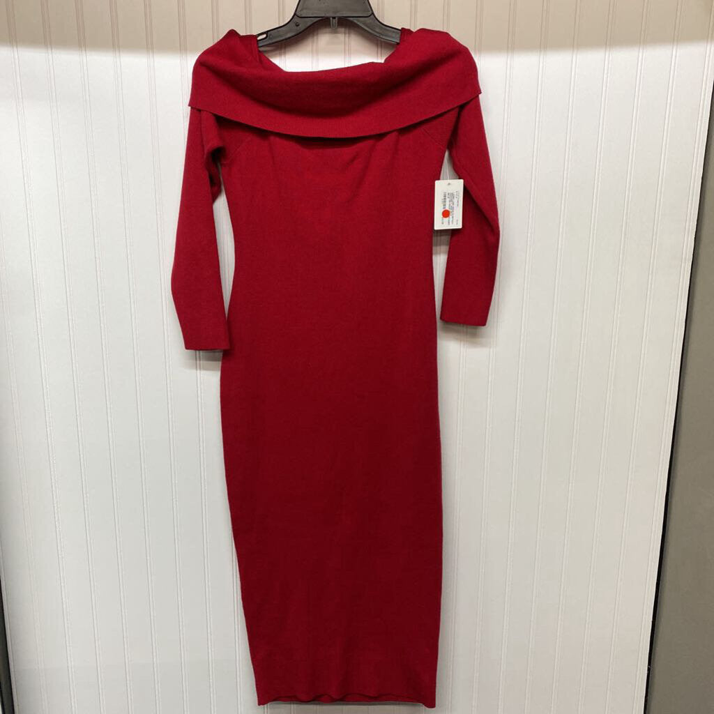 WIDE NECK SWEATER DRESS