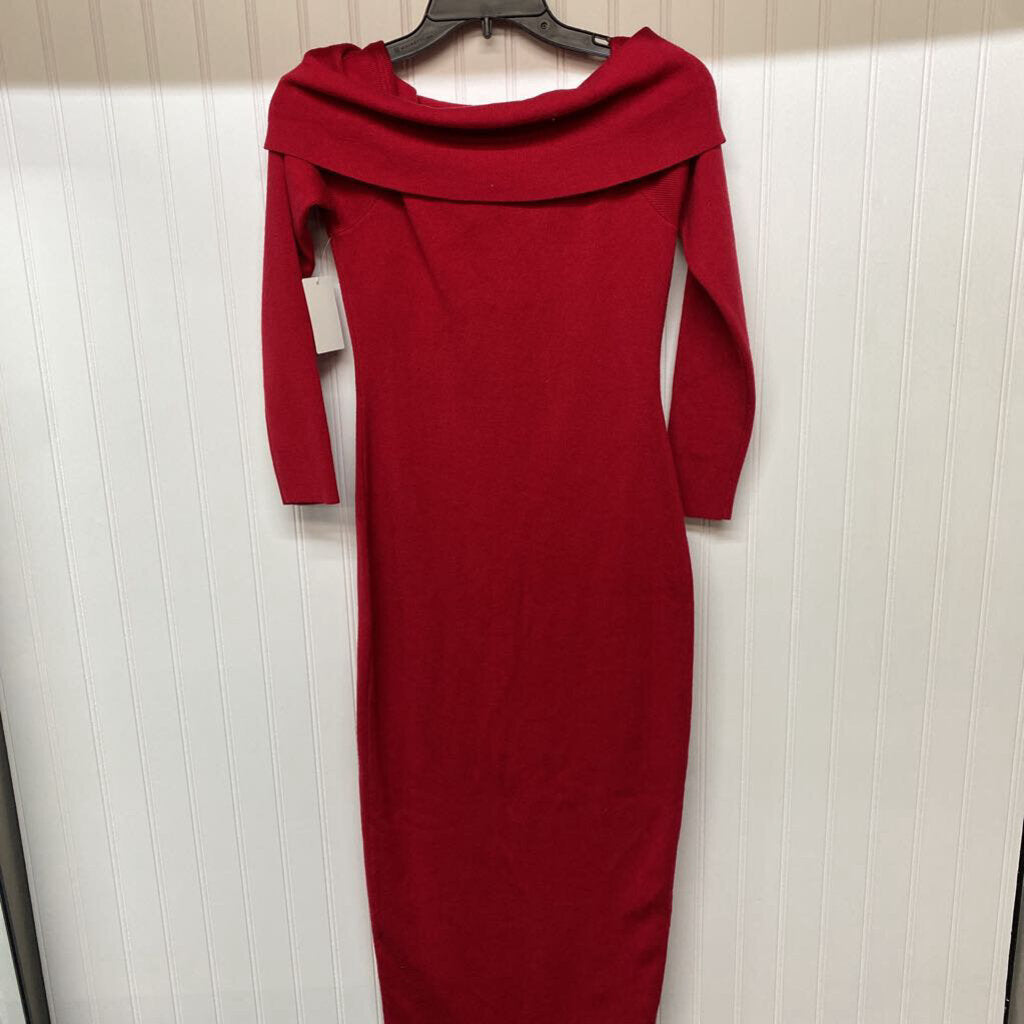 WIDE NECK SWEATER DRESS
