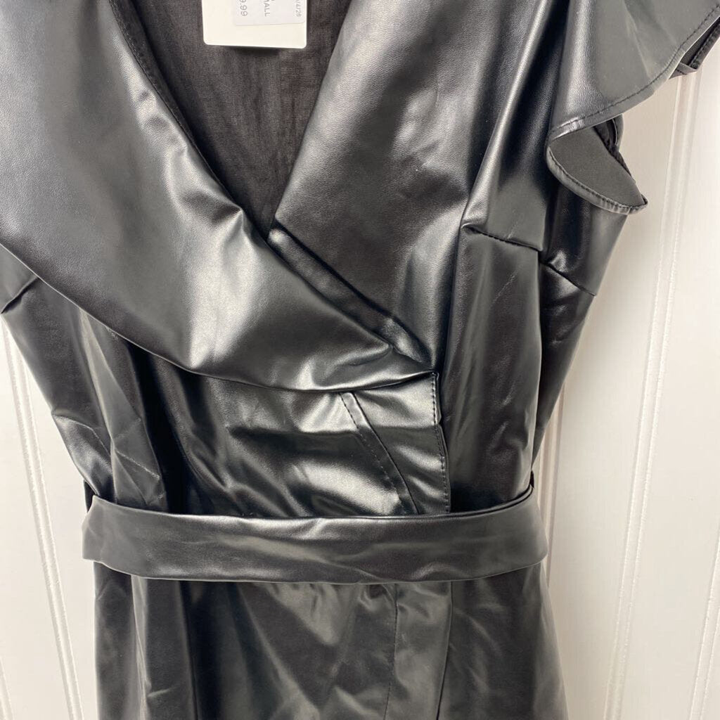 RUFFLED PLEATHER DRESS