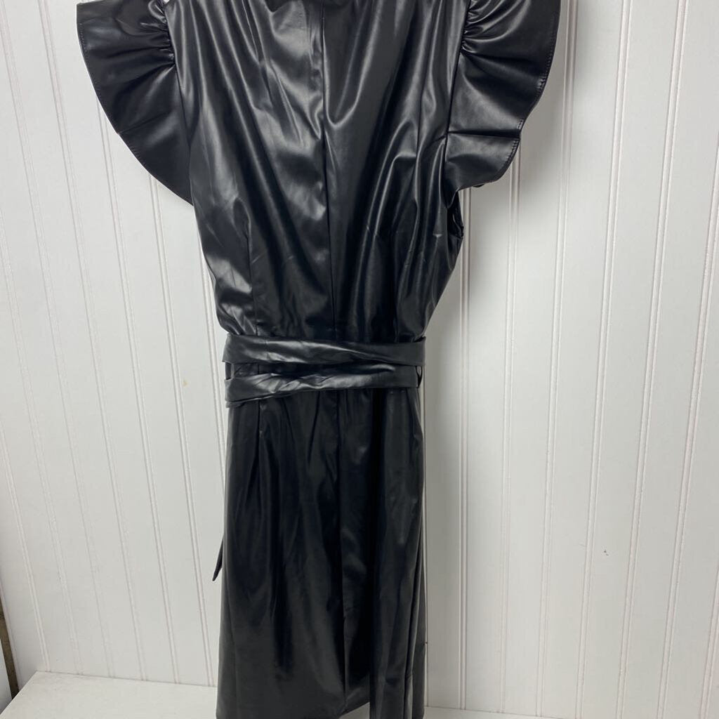RUFFLED PLEATHER DRESS