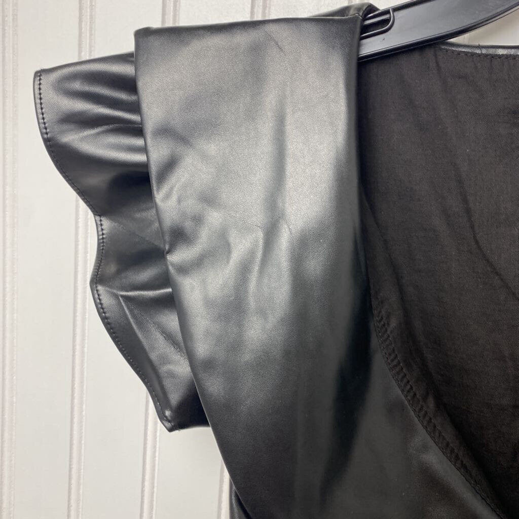 RUFFLED PLEATHER DRESS