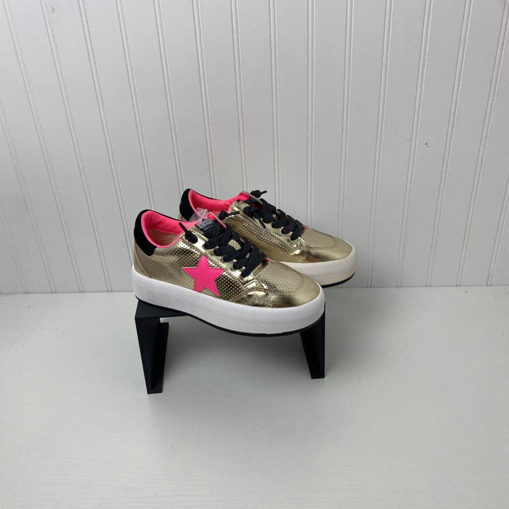 GOLD AND PINK TENNIS SHOES