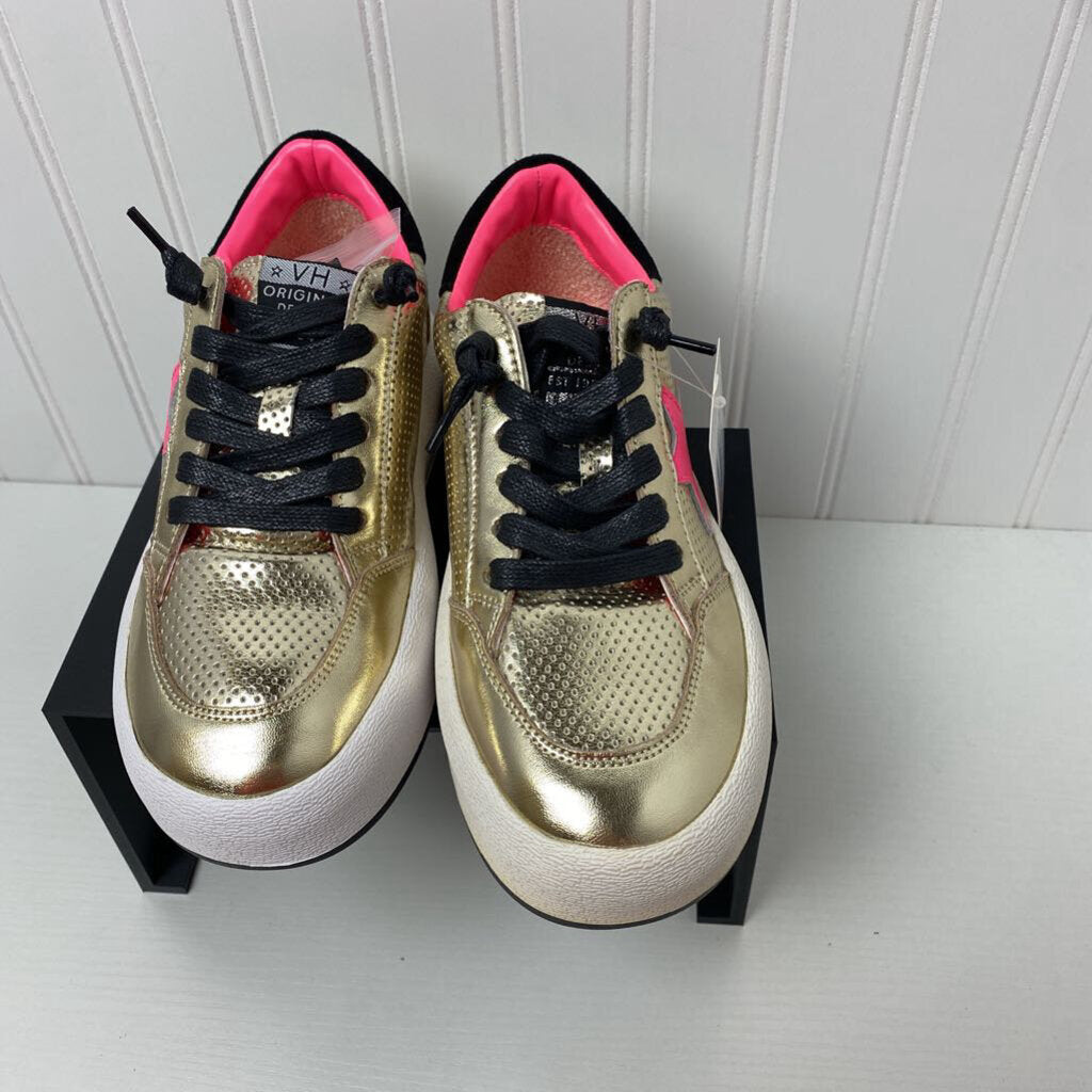 GOLD AND PINK TENNIS SHOES
