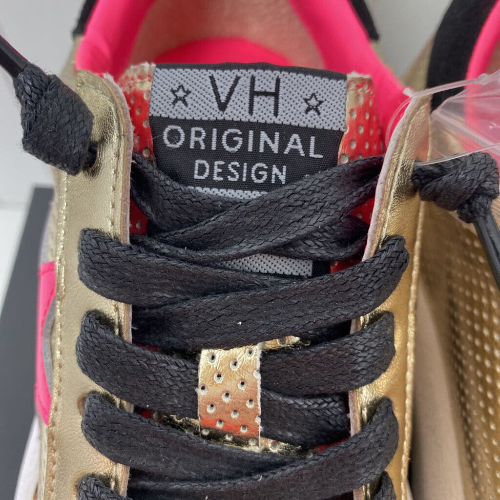 GOLD AND PINK TENNIS SHOES