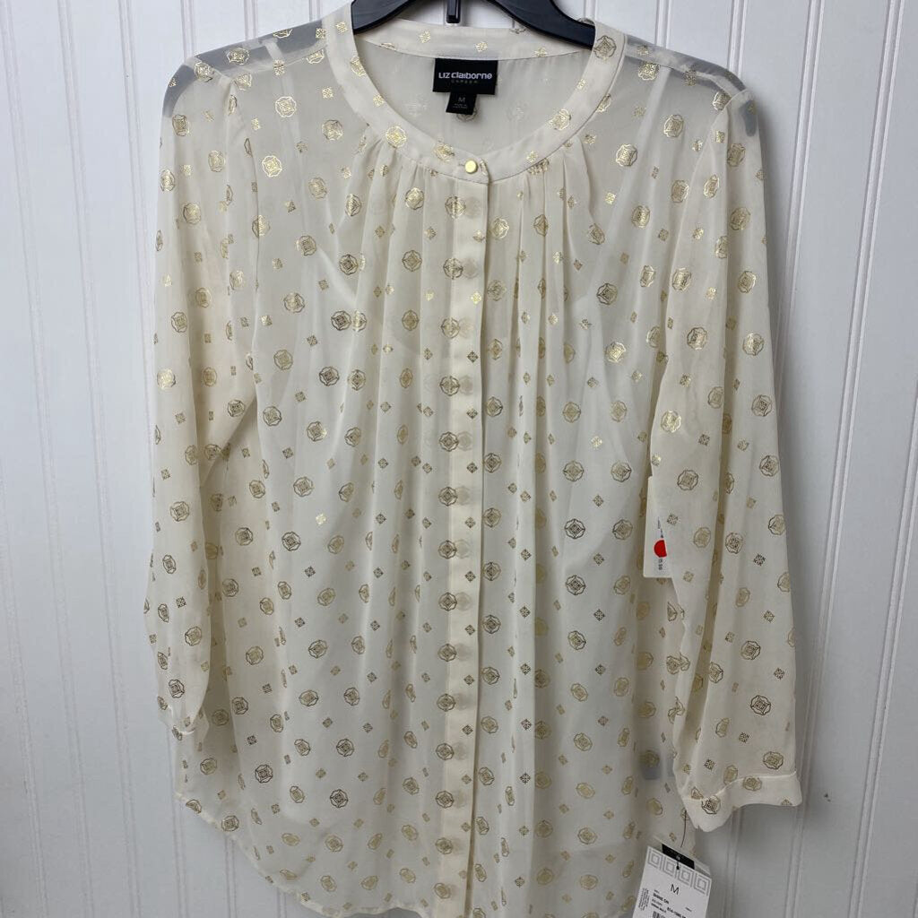 SHEAR CREAM AND GOLD BUTTON DOWN