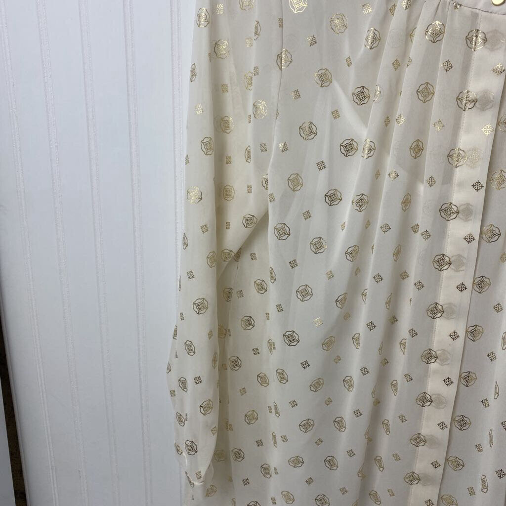 SHEAR CREAM AND GOLD BUTTON DOWN