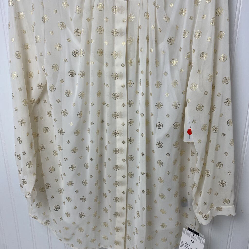 SHEAR CREAM AND GOLD BUTTON DOWN