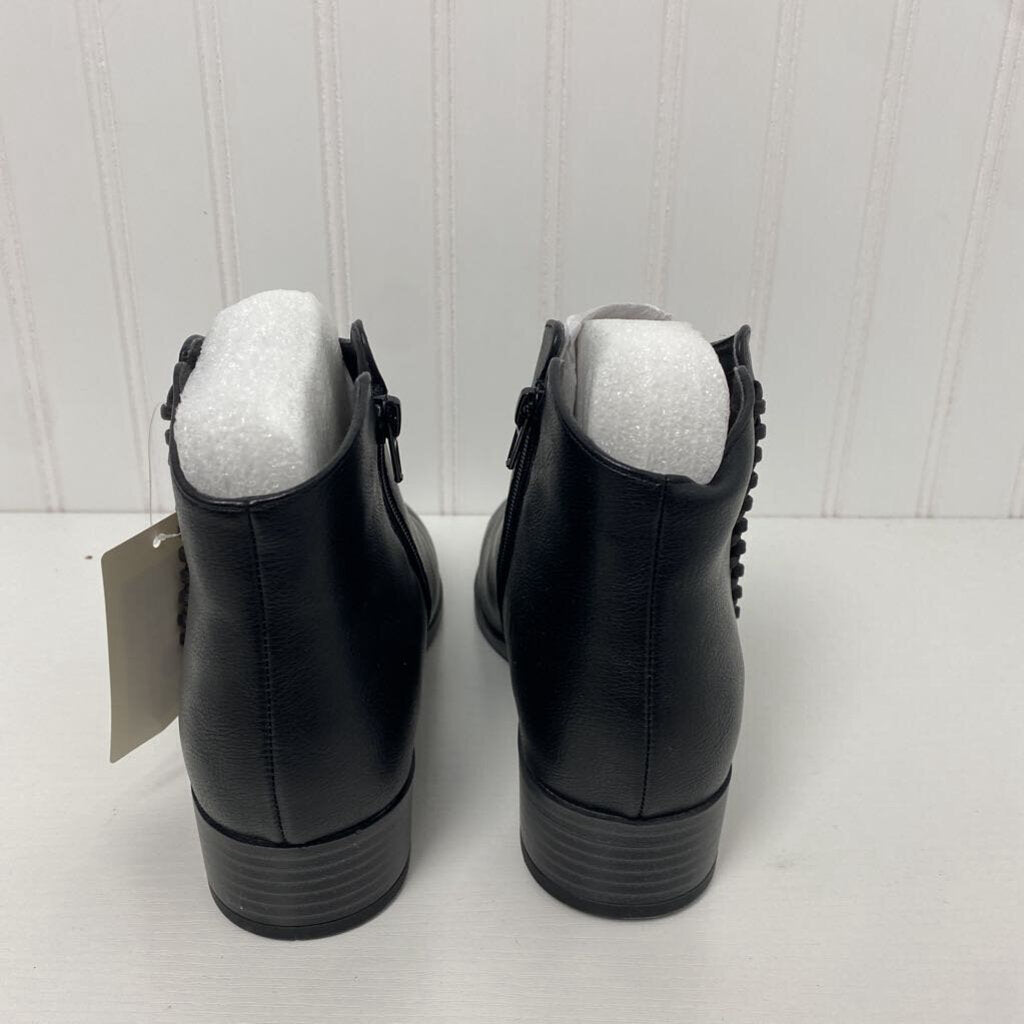 ANKLE BOOTS W/BRAIDED TRIM