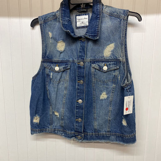 DISTRESSED DENIM VEST