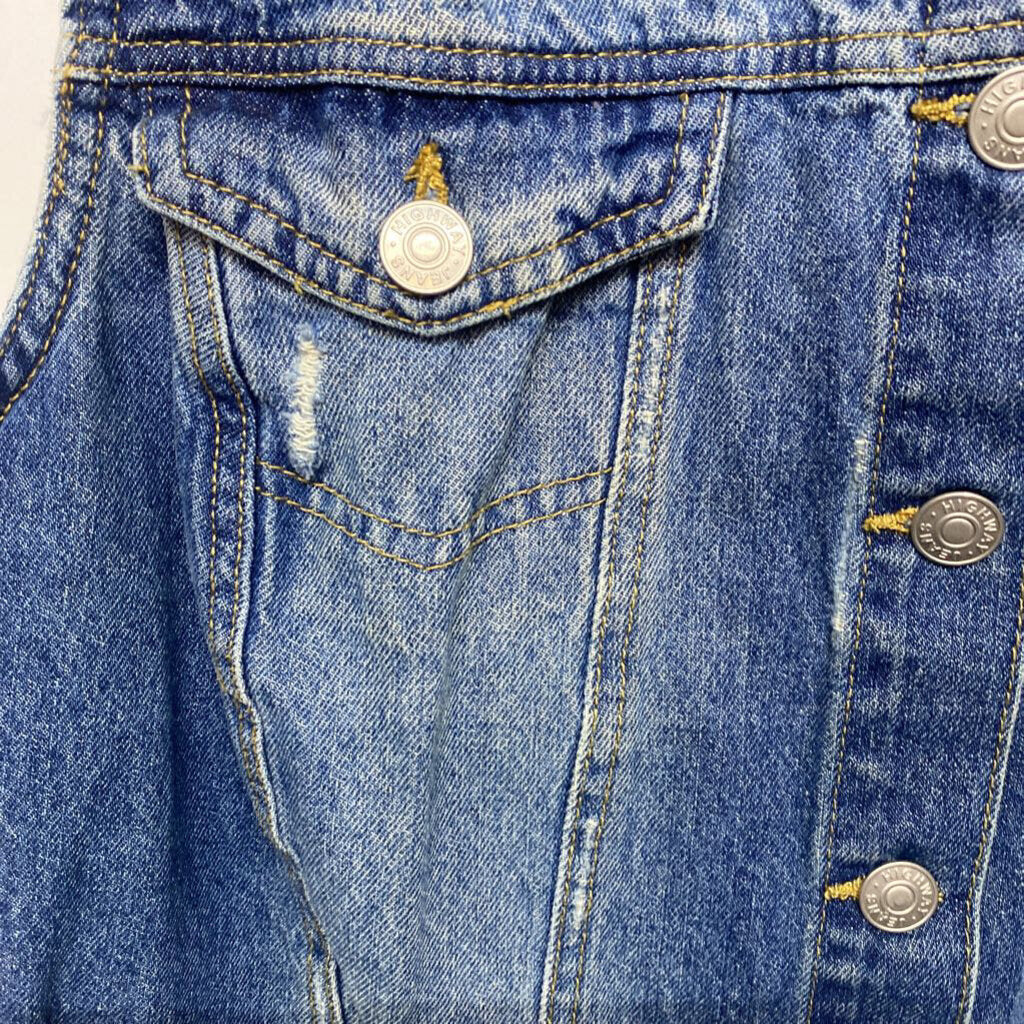 DISTRESSED DENIM VEST