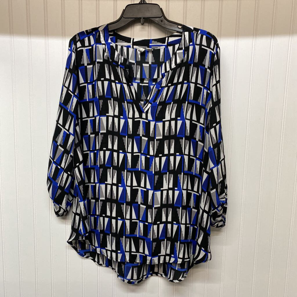 BLUE BLACK WHITE PATTERN