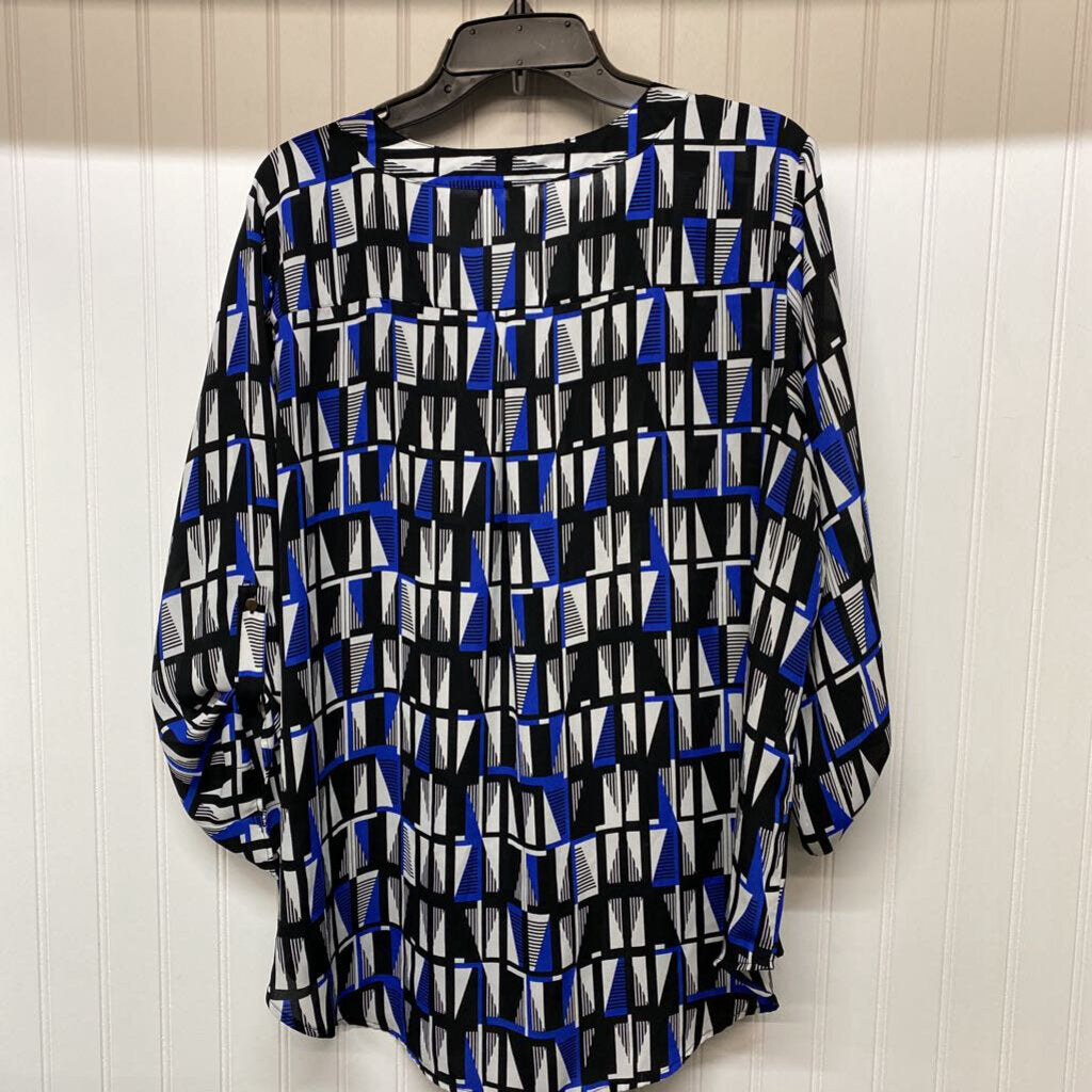 BLUE BLACK WHITE PATTERN