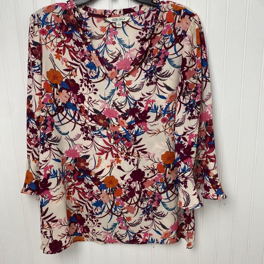 V NECK RUFFLED LONG SLEEVED