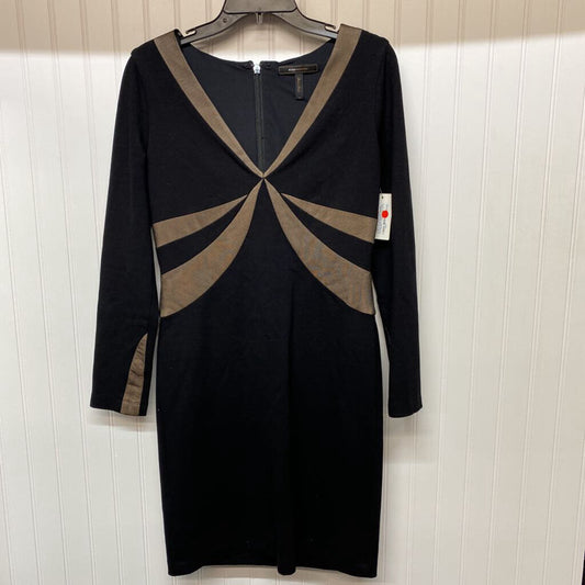 BLACK LONG SLEEVE WITH TAN GATHERING IN CENTER