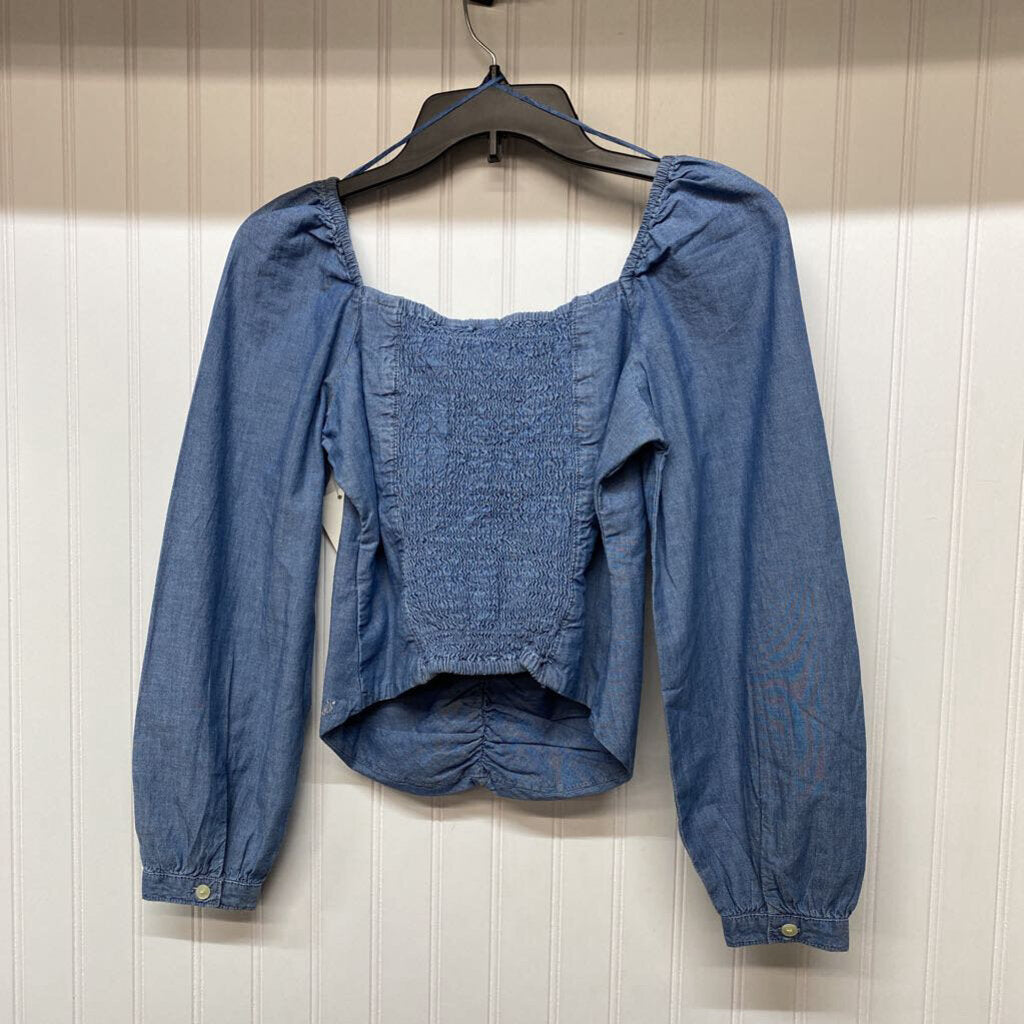 *LONG SLEEVE DENIM LIKE GATHERING ON BACK