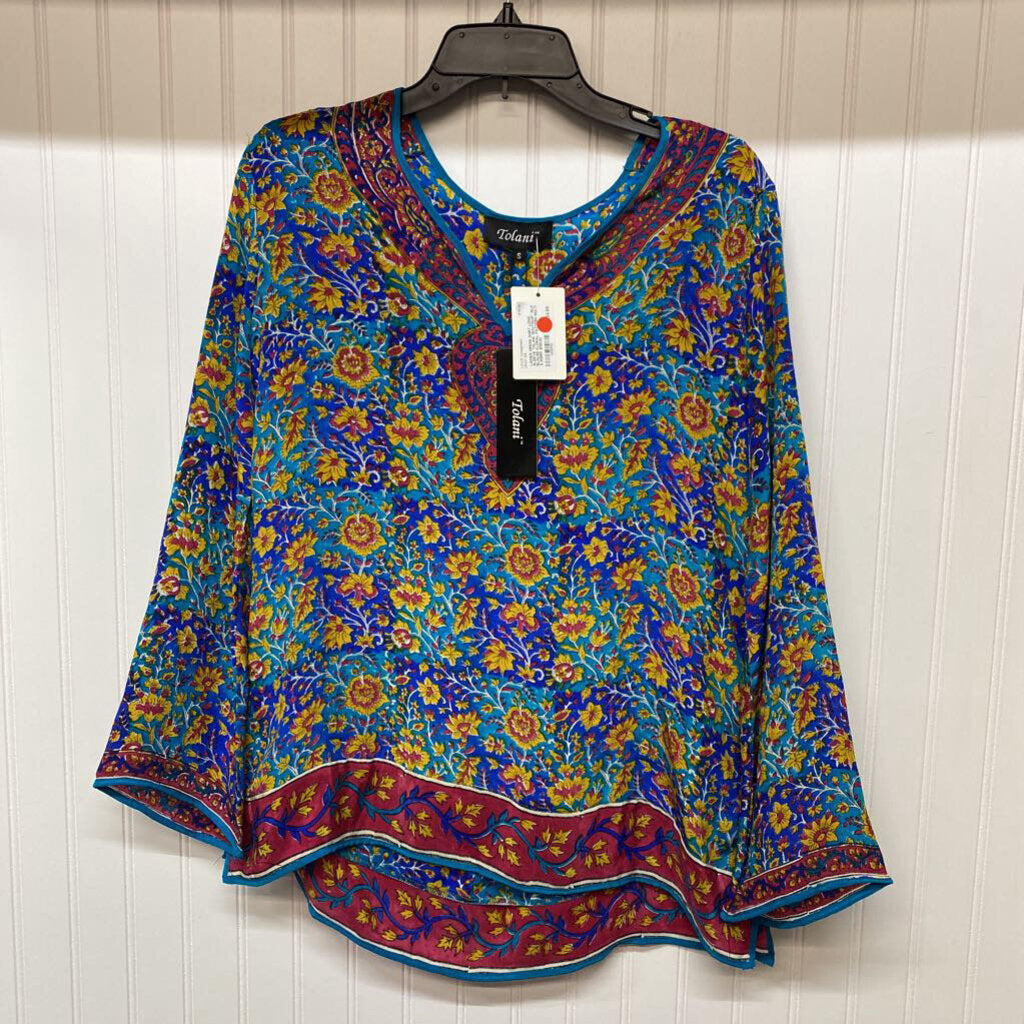 *BOUTIQUE* SILK BLOUSE FLORAL PATTERN