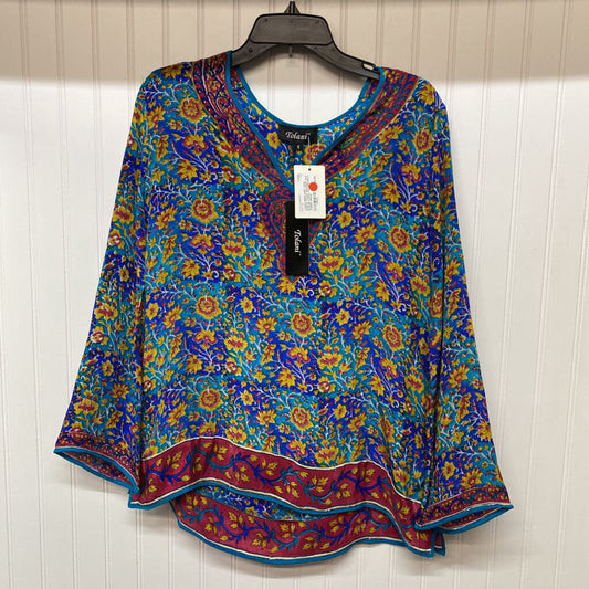 *BOUTIQUE* SILK BLOUSE FLORAL PATTERN