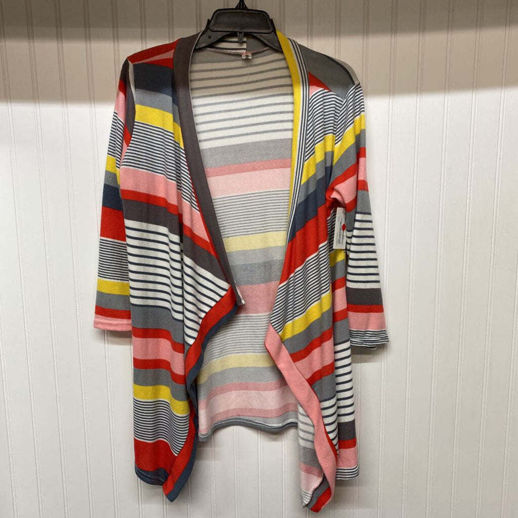 *OPEN FRONT STRIPE CARDIGAN
