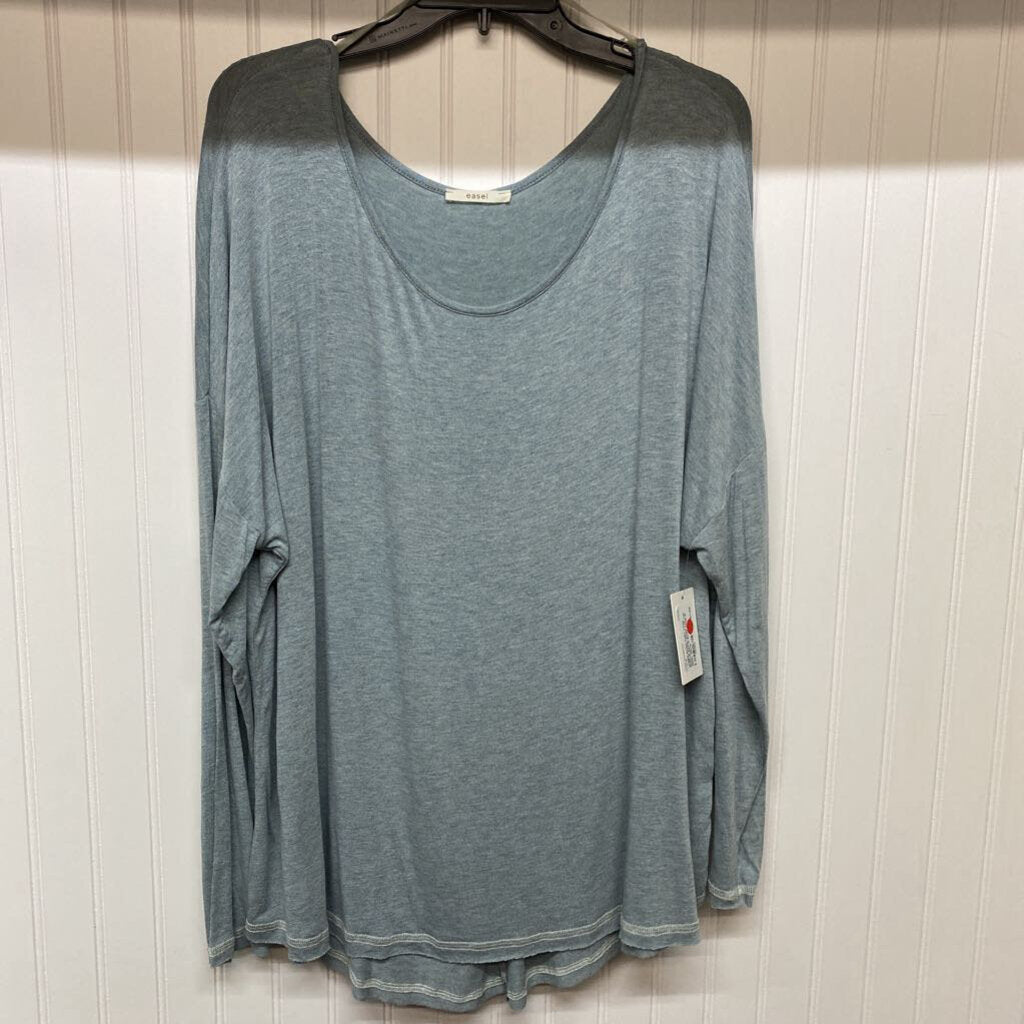 BASIC L/S TOP WITH PLEAT IN BACK