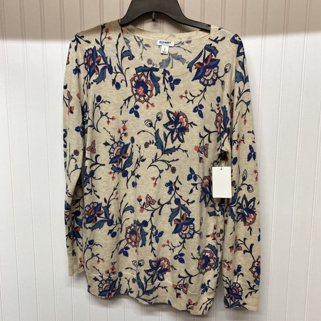 *FLORAL PATTERN BASIC SWEATER