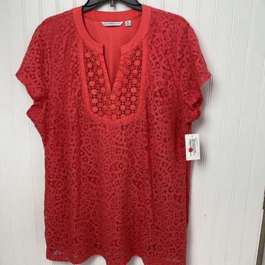 SHORT SLEEVE LINED LACE TOP