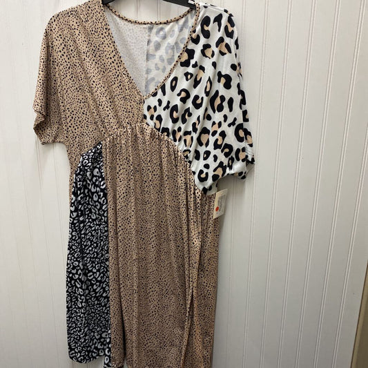 SHORT SLEEVE ANIMAL PRINT SHORT DRESS