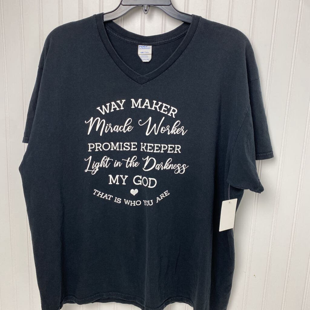 V NECK GRAPHIC TEE