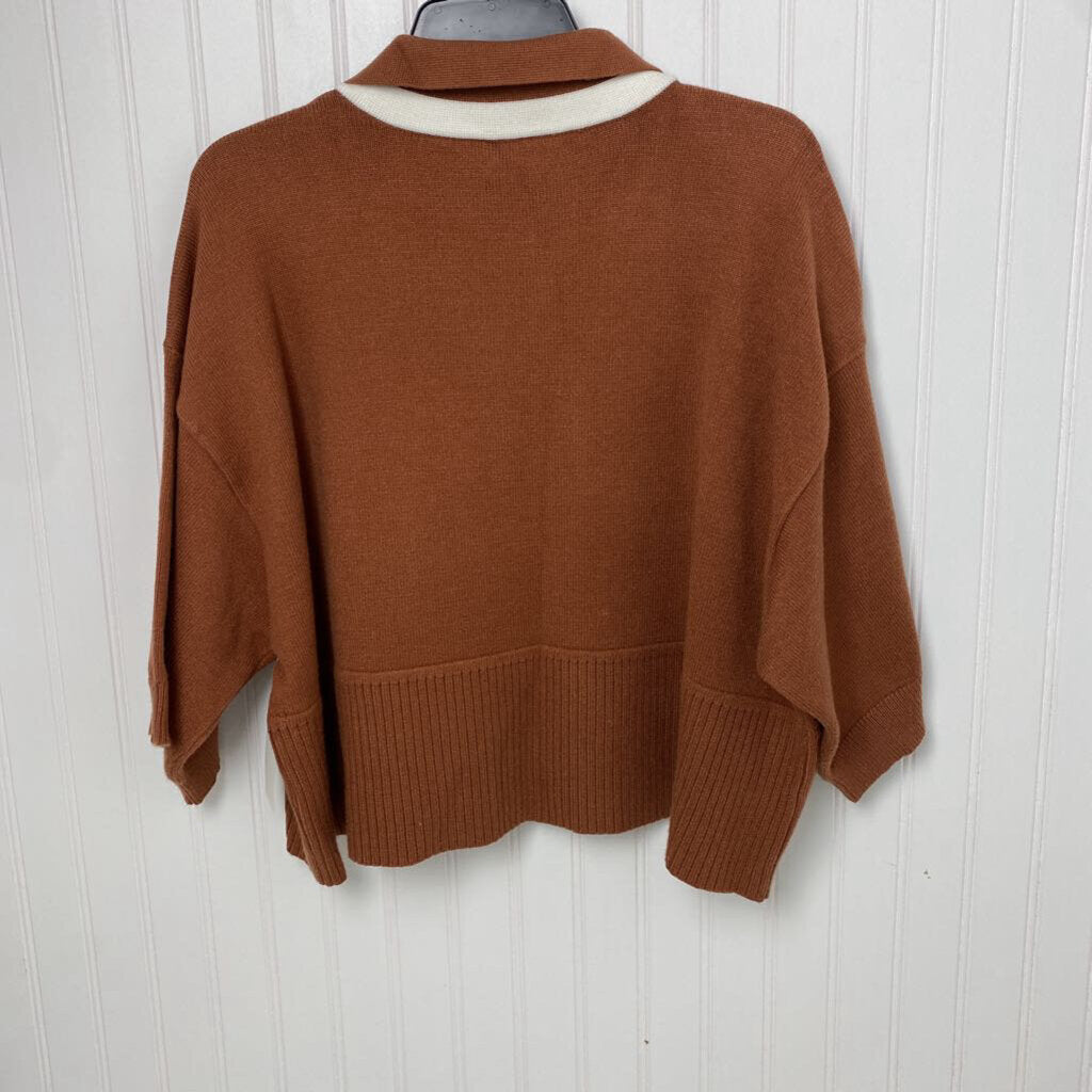 CROPPED WIDE ARMED SWEATER