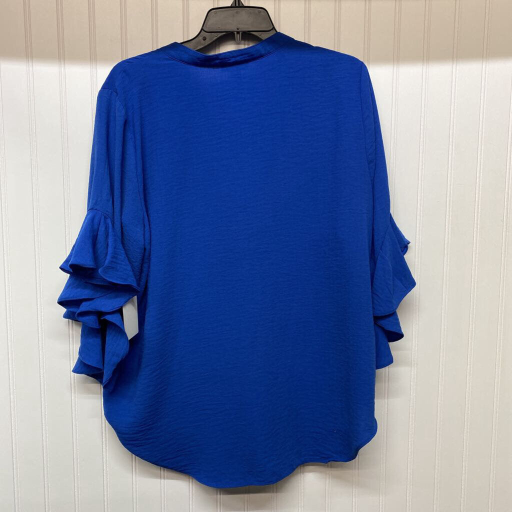 *VNECK WITH RUFFLE SLEEVE DRESS SHIRT