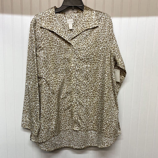 LONG SLEEVE BUTTON UP ANIMAL PRINT