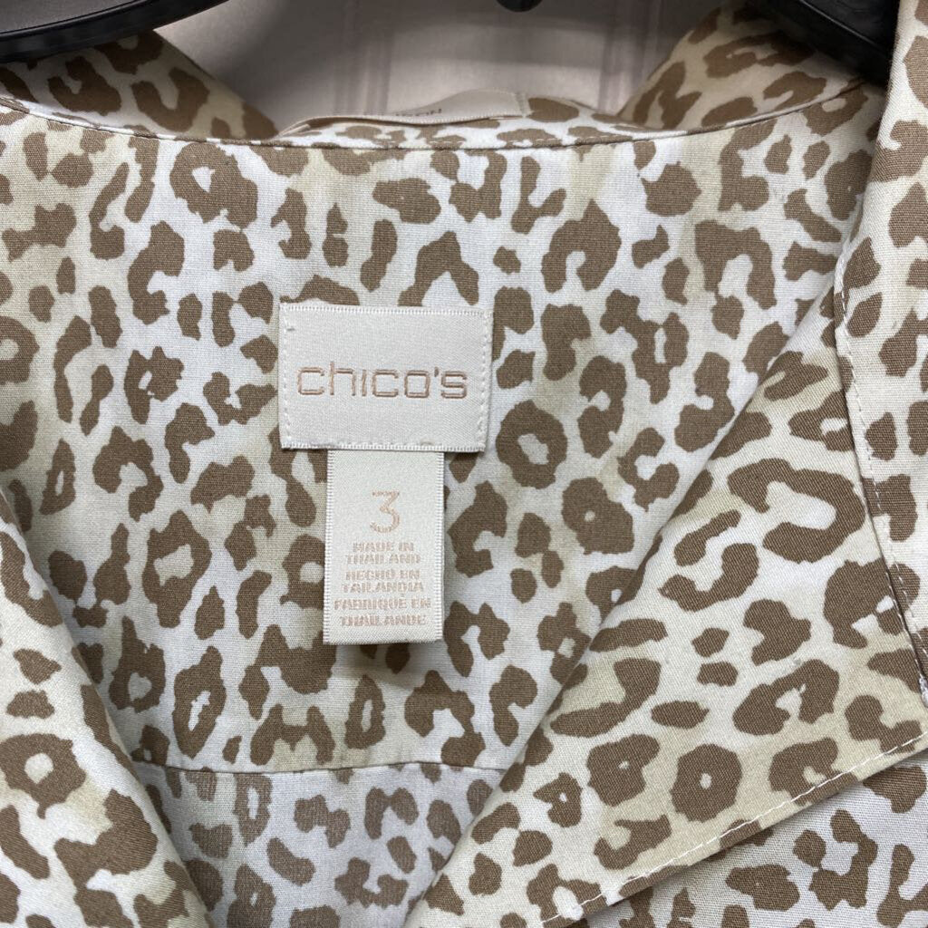 LONG SLEEVE BUTTON UP ANIMAL PRINT