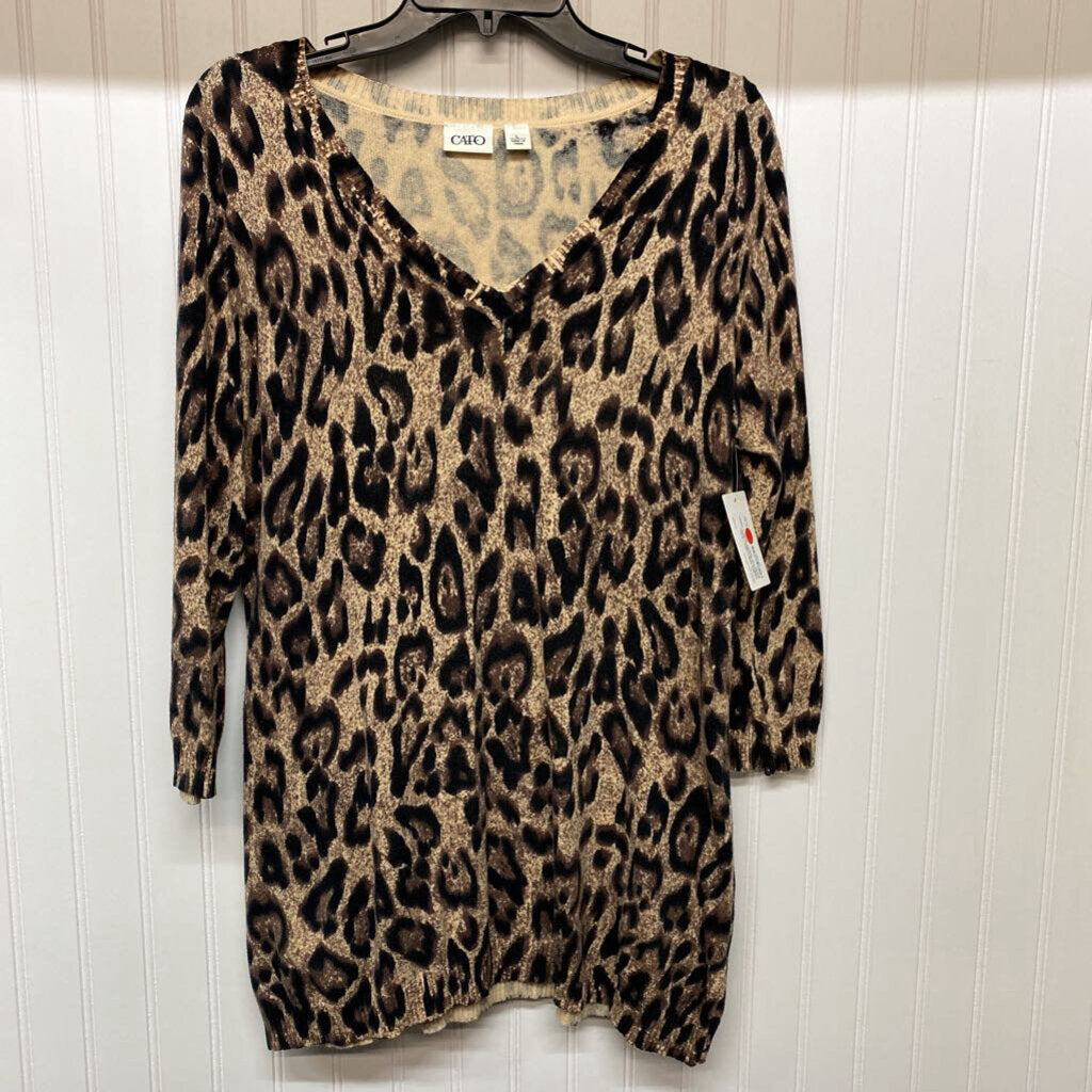 *VNECK THIN ANIMAL PRINT SWEATER