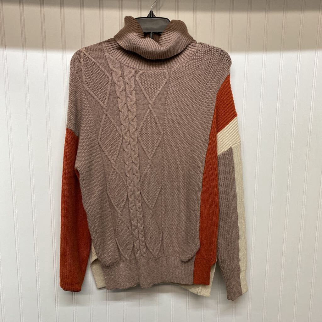 *RIBBED TURTLENECK CHUNKY SWEATER