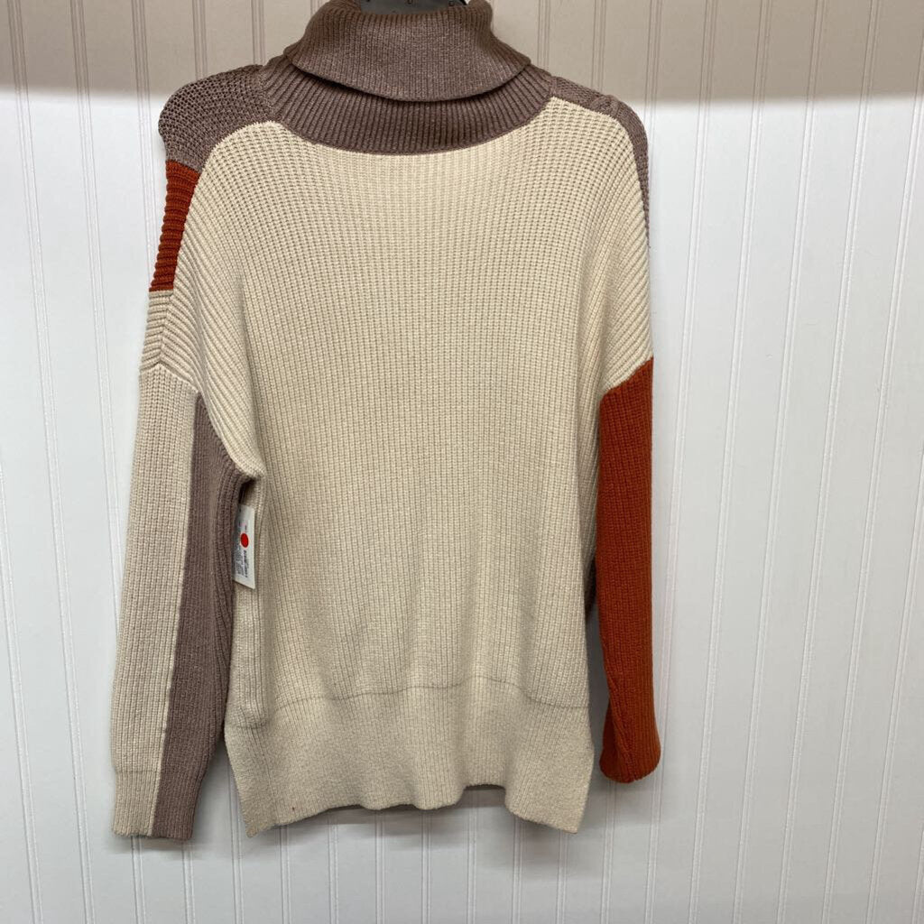 *RIBBED TURTLENECK CHUNKY SWEATER