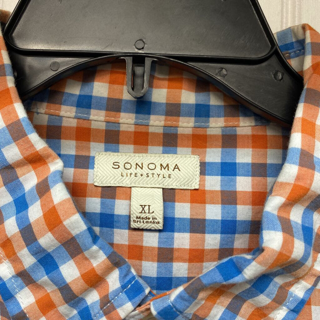 *LONG SLEEVE GINGHAM PATTERN BUTTON DOWN