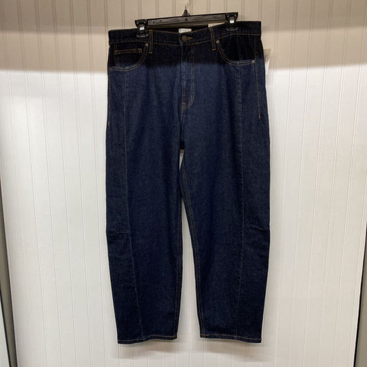 DARK DENIM BARREL LEG JEANS
