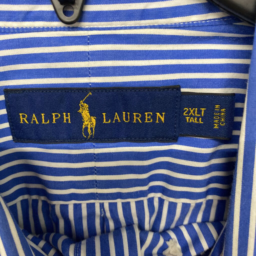 BLUE AND WHITE STRIPE BUTTON DOWN