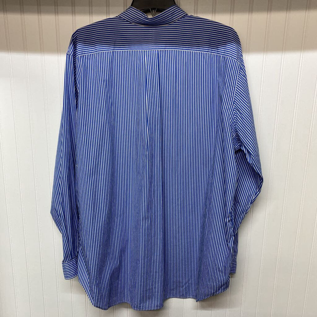 BLUE AND WHITE STRIPE BUTTON DOWN