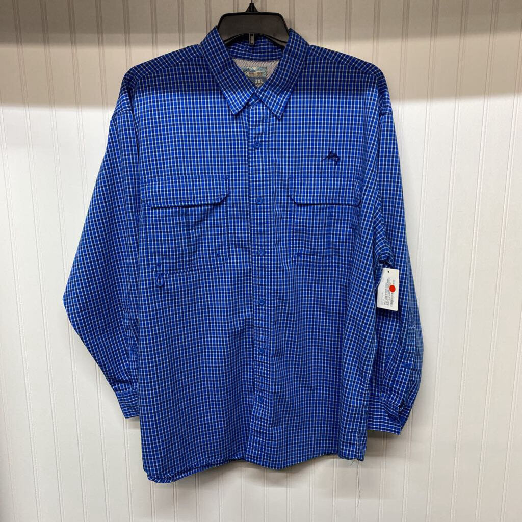 BLUE PLAID FISHING LONG SLEEVE SHIRT