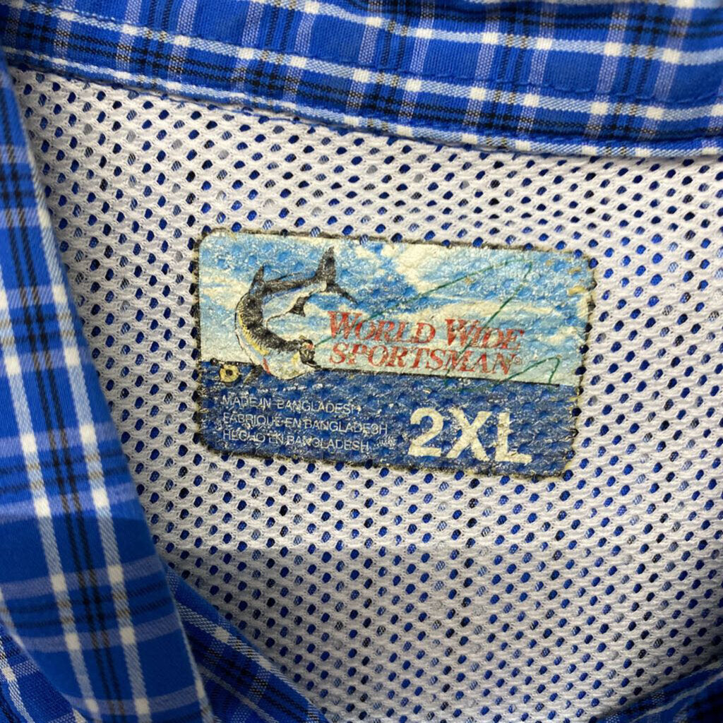 BLUE PLAID FISHING LONG SLEEVE SHIRT