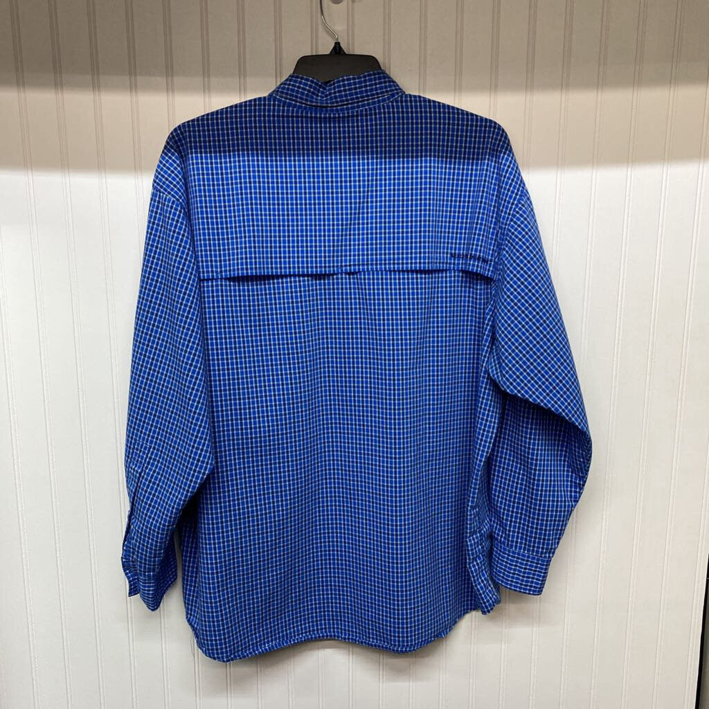 BLUE PLAID FISHING LONG SLEEVE SHIRT
