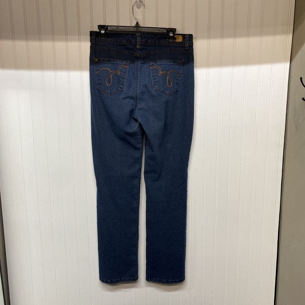 DARK DENIM STRAIGHT LET JEANS