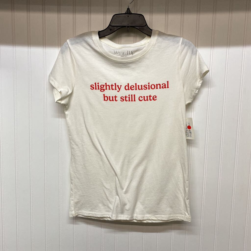*S/S GRAPHIC TEE " SLIGHTLY DELUSIONAL BUT STILL CUTE"