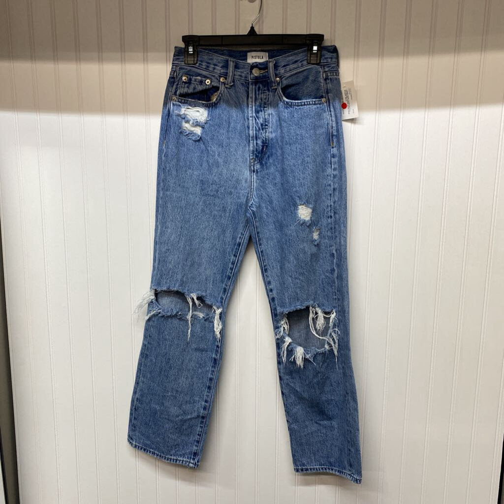DISTRESSED RIPPED JEANS
