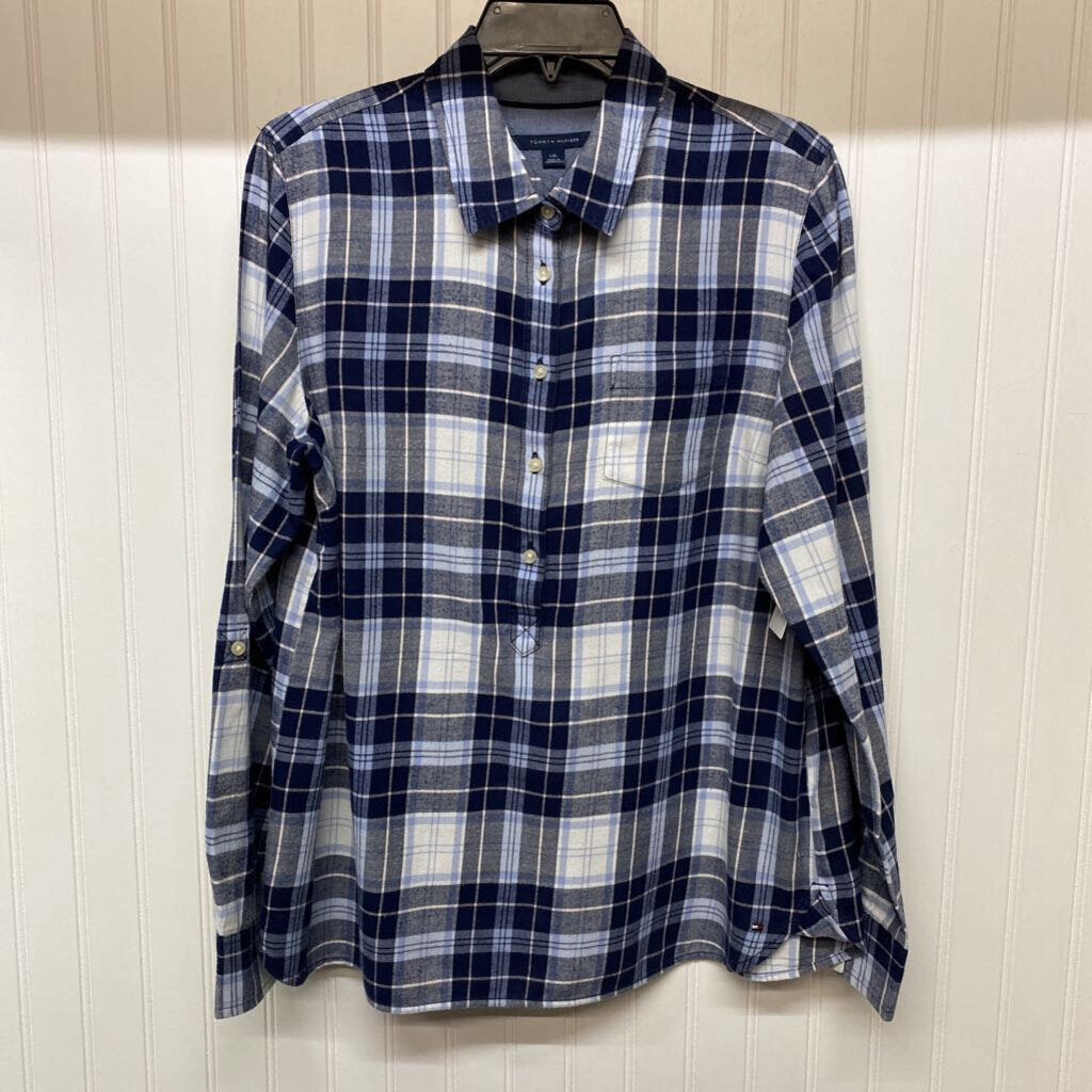 *BLUE FLANNEL BUTTON UP SHIRT