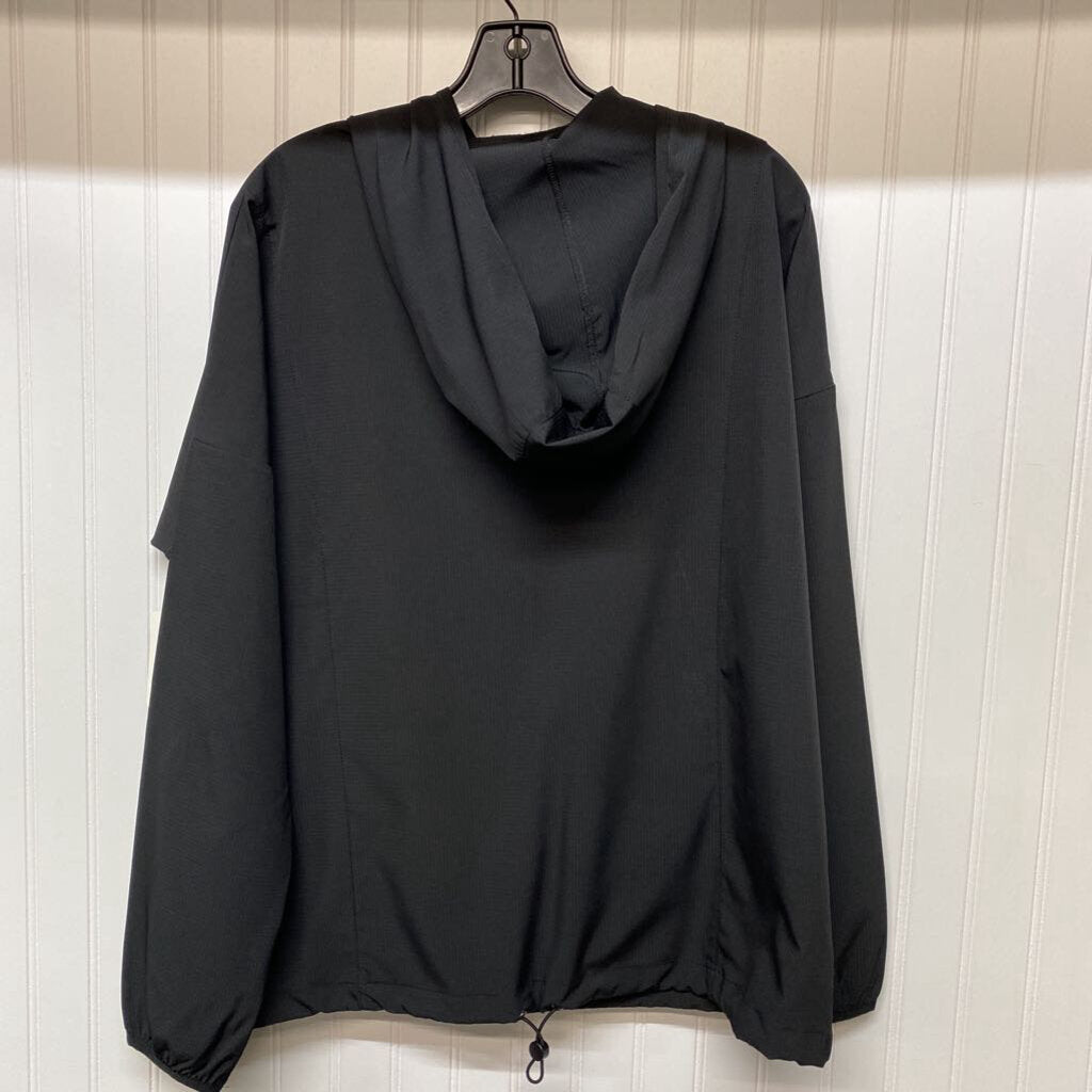 *BLACK FULL ZIP ACTIVE JACKET BUNGEE AT WAIST